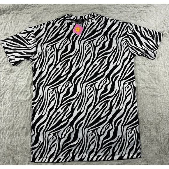 Dressed in LALA Playsuit Top Medium Zebra Print Dopamine Oversized - Picture 1 of 8
